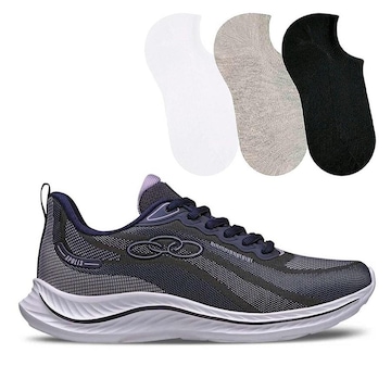 Tênis Olympikus Apolis + Meia Color Sports - 3 Pares - Feminino