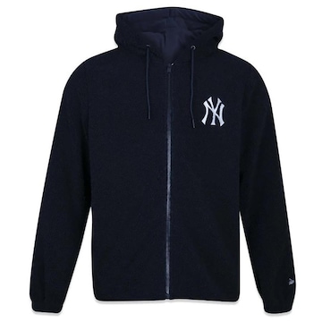 Blusão de Moletom New Era Canguru Aberto New York Yankees Fleece - Masculino