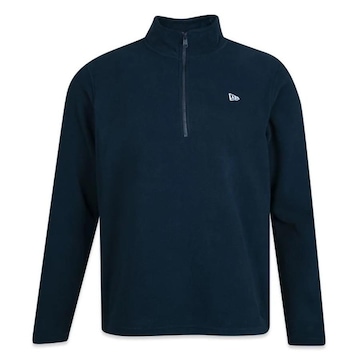 Blusão de Moletom sem Capuz Fleece New Era 1/4 Ziper - Masculino