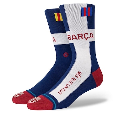 Meia Cano Alto Stance Fcb Cross Barcelona - Adulto