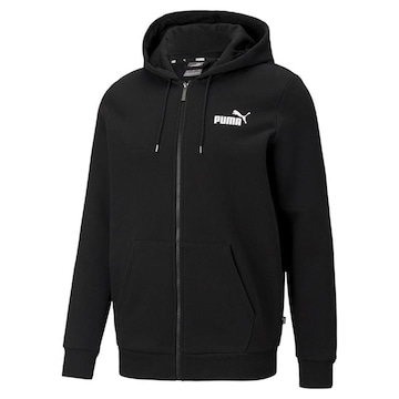 Blusão de Moletom com Capuz Puma Aberto Ess Small Logo - Masculino