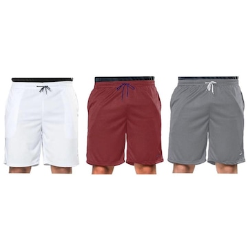 Kit Bermudas Elite Comfort - 3 Unidades - Masculina