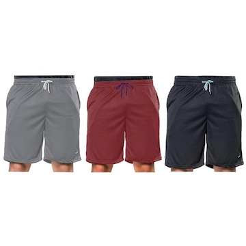 Kit Bermudas Elite Comfort - 3 Unidades - Masculina