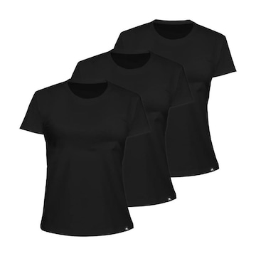 Kit 3 Camisetas Muvin Algodão Sportswear - Feminino