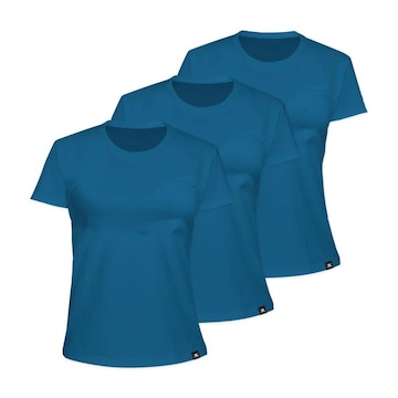 Kit 3 Camisetas Muvin Algodão Sportswear - Feminino