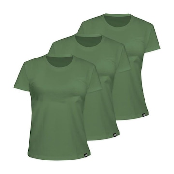 Kit 3 Camisetas Muvin Algodão Sportswear - Feminino