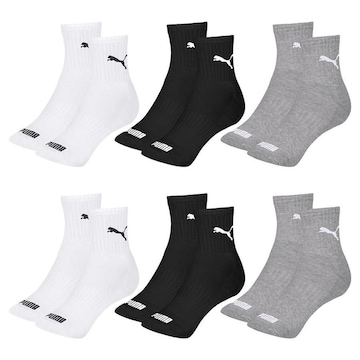 Kit Meia Cano Médio Puma Esportiva - 6 Pares - Masculino