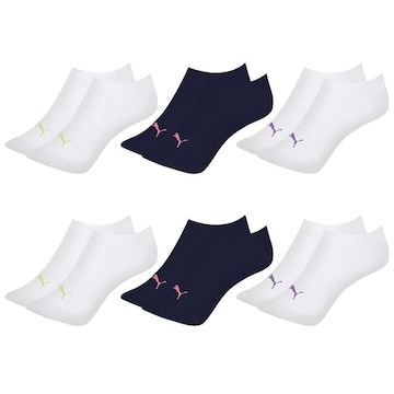 Kit Meia Sapatilha Puma Esportiva - 6 Pares - Feminino