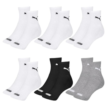 Kit Meia Cano Médio Puma Esportiva - 6 Pares - Masculino