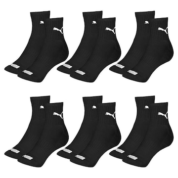 Kit Meia Cano Médio Puma Esportiva - 6 Pares - Masculino