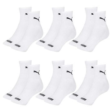 Kit Meia Cano Médio Puma Esportiva - 6 Pares - Masculino