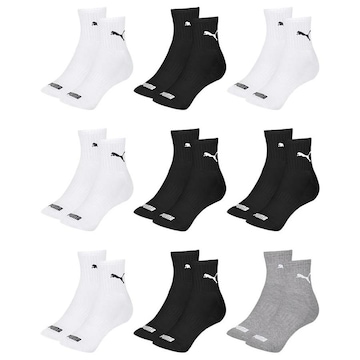 Kit Meia Cano Médio Puma Esportiva - 9 Pares - Masculino