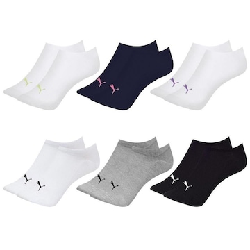 Kit Meia Sapatilha Puma Esportiva - 6 Pares - Feminino