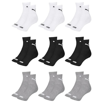 Kit Meia Cano Médio Puma Esportiva - 9 Pares - Masculino