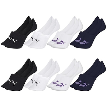 Kit Meia Sapatilha Puma Invisível - 8 Pares - Feminino