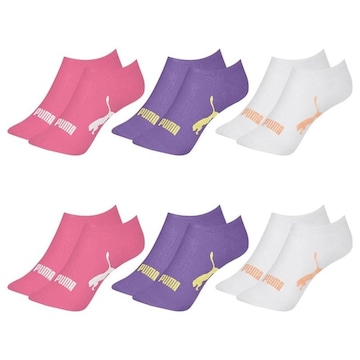 Kit Meia Sapatilha Puma Esportiva - 6 Pares - Feminina