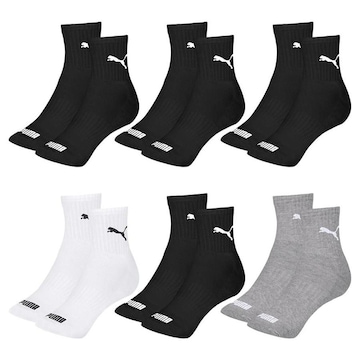 Kit Meia Cano Médio Puma Esportiva - 6 Pares - Feminino