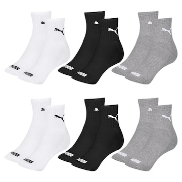 Kit Meia Cano Médio Puma Esportiva - 6 Pares - Feminino