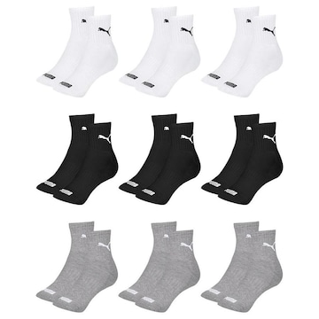 Kit Meia Cano Médio Puma Esportiva - 9 Pares - Feminino