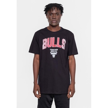 Camiseta Nba Masculina Metallic Chicago Bulls Preta - Nba