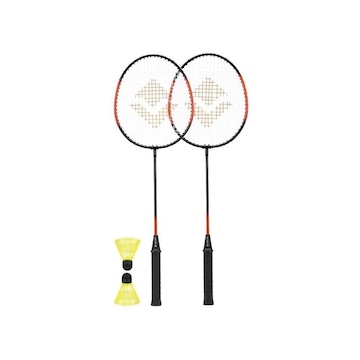 Kit Badminton Vollo Completo com 2 Raquetes e 2 Petecas