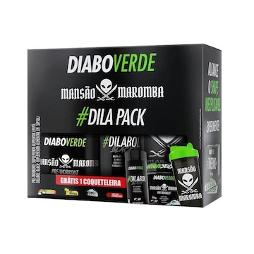 Kit Dila Pack Diabo Verde Sabor Black Ice 250G Dilabol Black e Coqueteleira