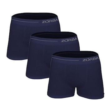 Kit 3 Cuecas Zorba Boxer sem Costura - Adulto