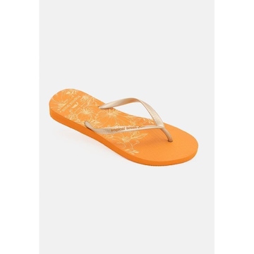 Chinelo Tropical Brasil Estampado Slim Gold Glitter - Feminino