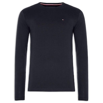 Camiseta Tommy Hilfiger Manga Longa Stretch Slim Fit Long Sleeve Tee - Masculina