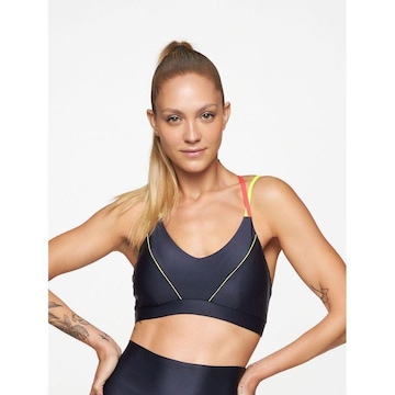 Top Fitness com Bojo Bodyforsure Alça Cruzada Liso Sunshine - Feminino