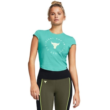 Camiseta de Treino Feminina Under Armour Project Rock Night Shift Cap