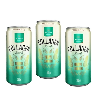 Kit 3X Colágeno Drink 260Ml Collagen Nutrify Sabor Abacaxi Hortelã e Limão