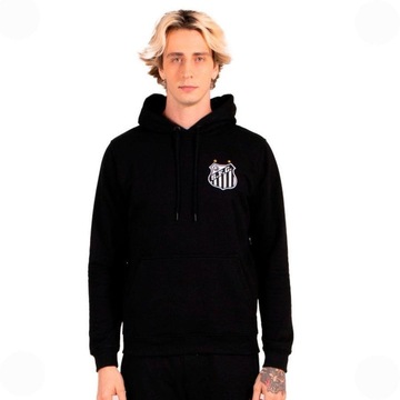 Blusão de Moletom Canguru Fechado Santos Oficial com Capuz Surf Center Masculino