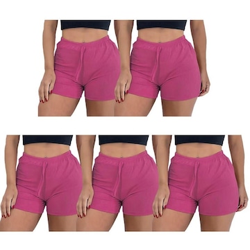 Kit de Shorts Pmc Canelado - Feminino - 5 unidades