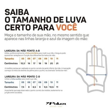 Luva de Goleiro Poker Futebol de Campo Profissional Hug Flex Iii - Adulto