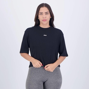 Blusa Cropped Fila Raglan - Feminina