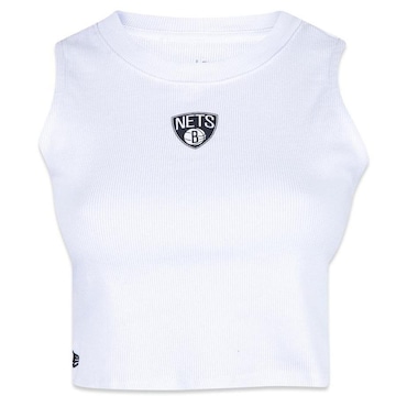 Camiseta Regata New Era Cropped Feminina Nba Brooklyn Nets Logo - Feminina