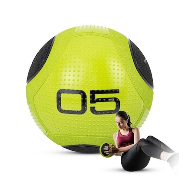 Medicine Ball Bola De Borracha Inflável Treino Funcional 5Kg