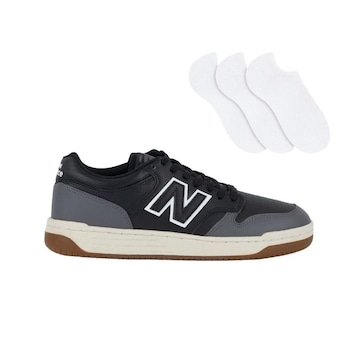 Kit Tênis New Balance 480 Low + 3 Pares de Meias - Masculino