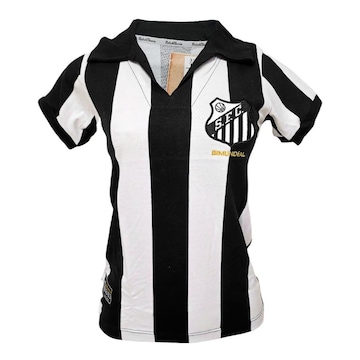 Camisa Baby Look do Santos Retro Bi Mundial 62/63 Listrada Retrômania - Feminina