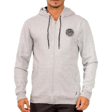 Blusão de Moletom Rip Curl Round Logo Zip Grey Marle - Masculino