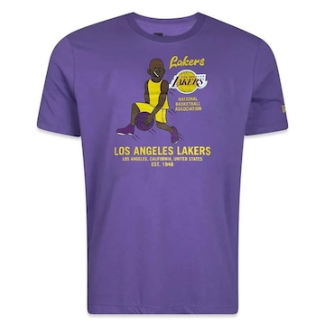 Camiseta New Era Los Angeles Lakers Building - Masculina