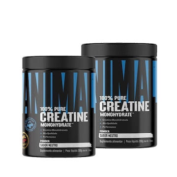 Kit 2X Creatina 200G 100% Pura Animal Monohidratada - Universal Nutrition