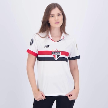 Camisa do São Paulo I 2024 Patch Libertadores New Balance - Feminina