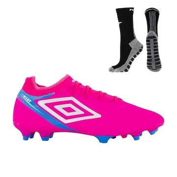 Chuteira de Campo Umbro Adamant Top Speed Club + Meia Antiderrapante - Adulto