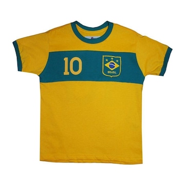 Camiseta do Brasil Faixa Infantil - Liga Retro