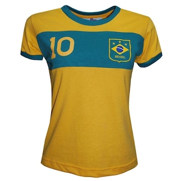 Camiseta do Brasil Faixa Feminina - Liga Retro