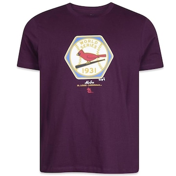 Camiseta New Era Regular St. Louis Cardinals Logo History - Masculina