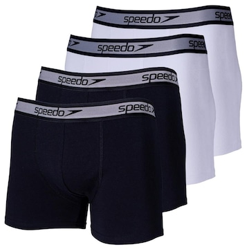 Kit de Cuecas Boxer Cotton Speedo com 4 Unidades - Adulto