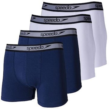 Kit de Cuecas Boxer Cotton Speedo com 4 Unidades - Adulto